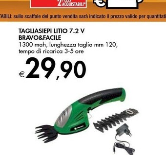 Bennet Bravo&Facile Tagliasiepi Litio 7.2 V offerta