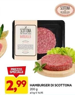 DPiù Hamburger di scottona offerta
