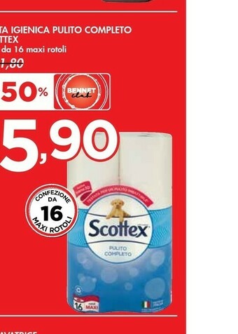 Bennet Scottex Carta Igienica Pulito Completo offerta