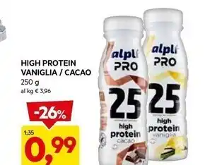 DPiù Alplì high protein vaniglia / cacao offerta