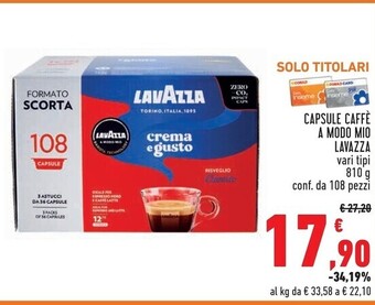 Conad Superstore Lavazza capsule caffè a modo mio offerta
