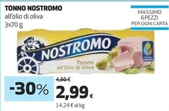 Coop Nostromo tonno all olio di oliva offerta