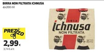 Coop Ichnusa birra non filtrata offerta