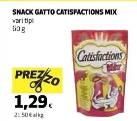 Coop Catisfactions snack gatto mix offerta