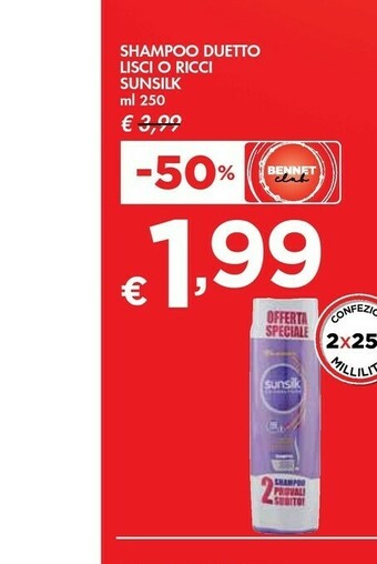Bennet Sunsilk Shampoo Duetto Lisci O Ricci offerta