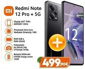Expert Xiaomi redmi note 12 pro+ 5g 16,9 cm (6.67) doppia sim android 12 usb tipo-c 8 gb 256 gb 4980 mah nero offerta