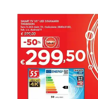 Bennet Thomson 55UG6400 TV 139,7 Cm (55") 4K Ultra HD Smart TV Wi-Fi Nero offerta