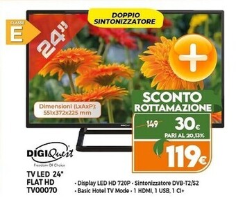 Expert Digiquest tv led 24 flat hd tv00070 offerta