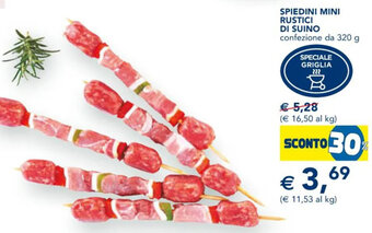 Esselunga SPIEDINI MINI RUSTICI DI SUINO confezione da 320 g offerta