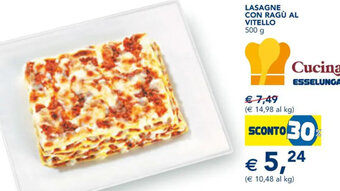 Esselunga LASAGNE CON RAGÙ AL VITELLO 500 g offerta