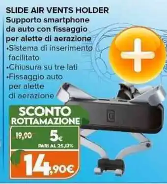 Expert SLIDE AIR VENTS HOLDER Supporto smartphone da auto con fissaggio per alette di aerazione offerta
