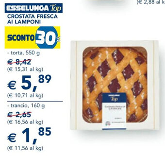 Esselunga CROSTATA FRESCA AI LAMPONI - torta, 550 g offerta