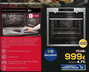 Euronics FORNO SURROUNDCOOK PIROLITICO BPE53526XM offerta