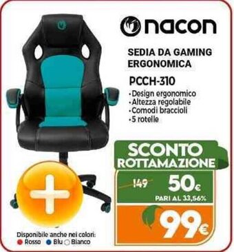 Expert nacon SEDIA DA GAMING ERGONOMICA offerta