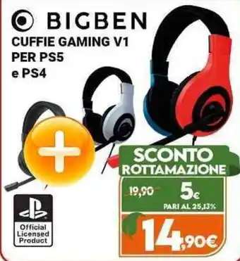 Expert BIGBEN CUFFIE GAMING V1 PER PS5 e PS4 offerta