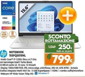 Expert hp NOTEBOOK 15SFQ5018NL offerta