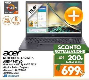 Expert acer NOTEBOOK ASPIRE 5 A515-47-RIYD offerta
