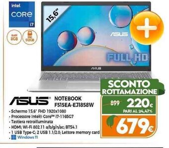 Expert ASUS NOTEBOOK F515EA-EJ1858W offerta