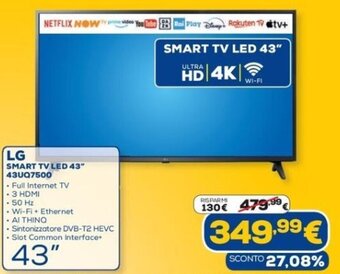 Euronics LG SMART TV LED 43" offerta