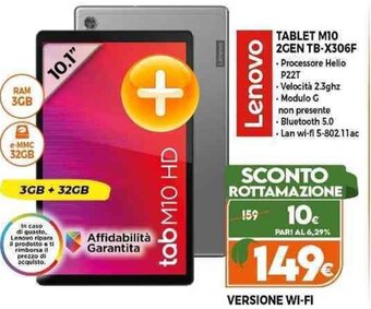 Expert Lenovo TABLET M10 2GEN TB-X306F offerta