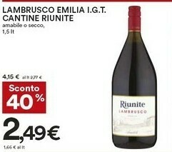 Coop Riunite - Lambrusco Emilia Secco 750 G(ml) offerta