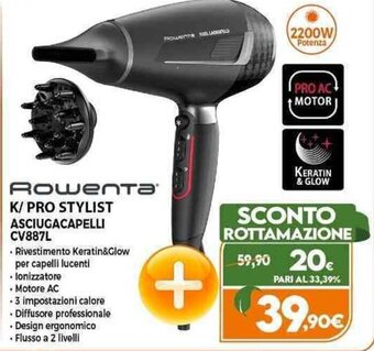 Expert Rowenta K/ PRO STYLIST ASCIUGACAPELLI CV887L offerta