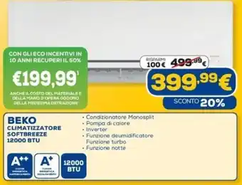Euronics BEKO CLIMATIZZATORE SOFTBREEZE 12000 BTU offerta