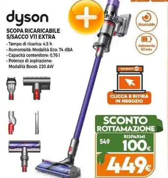 Expert dyson SCOPA RICARICABILE S/SACCO VII EXTRA offerta