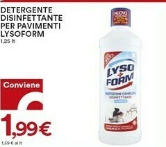 Coop Lysoform Detergente Disinfettante Per Pavimenti offerta