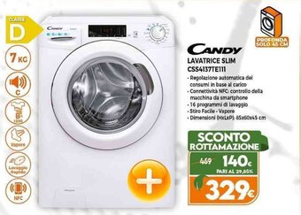 Expert CANDY LAVATRICE SLIM CSS4137TE111 offerta