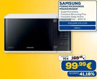 Euronics SAMSUNG FORNO MICROONDE MG2AK3515AW offerta