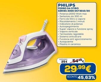 Euronics PHILIPS FERRO DA STIRO SERIES 3000 DST3010/30 offerta