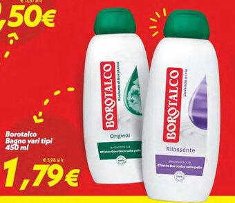 Iper Super Conveniente Borotalco Bagno vari tipi 450 ml offerta