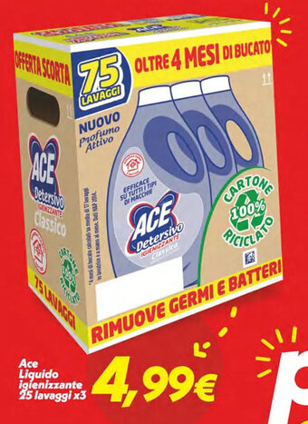 ACE Liquido igienizzante 25 lavaggi x3