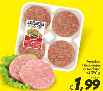 Iper Super Conveniente Amadori Hamburger di tacchino x4 320 g offerta