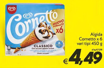 Iper Super Conveniente Algida Cornetto x 6 vari tipi 450 g offerta