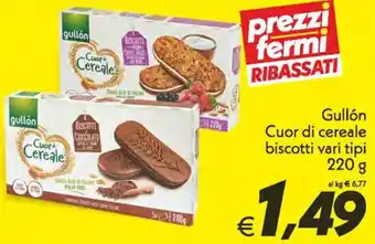 Iper Super Conveniente Gullón Cuor di cereale biscotti 220 g offerta
