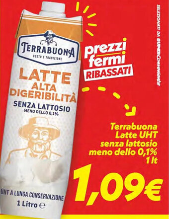 Iper Super Conveniente Terrabuona Latte UHT senza lattosio meno dello 0,1% 1 lt offerta