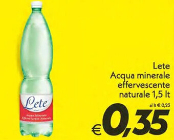 Iper Super Conveniente Lete Acqua minerale effervescente naturale 1,5 It offerta