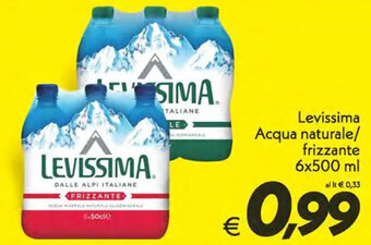 Iper Super Conveniente Levissima Acqua naturale/ frizzante 6x500 ml offerta