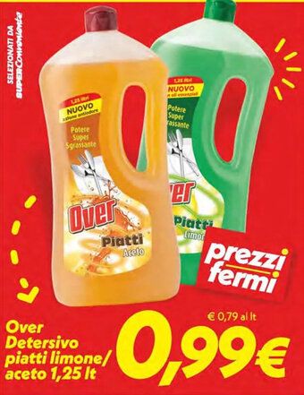 Iper Super Conveniente Over Detersivo piatti limone/ aceto 1,25 It offerta