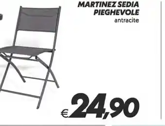 Iper Super Conveniente MARTINEZ SEDIA PIEGHEVOLE antracite offerta