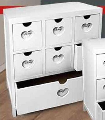 Risparmio Casa COMO LEGNO 7 CASSETTI BIANCO offerta