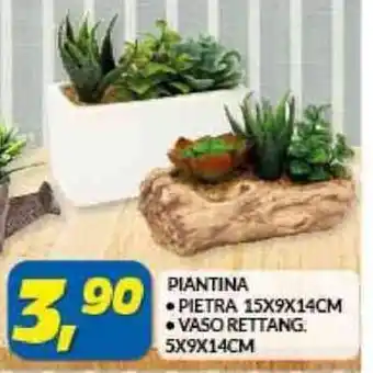 Risparmio Casa PIANTINA PIETRA 15X9X14CM .VASO RETTANG. 5X9X14CM offerta