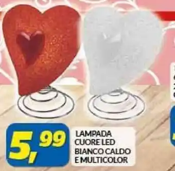 Risparmio Casa LAMPADA CUORE LED BIANCO CALDO E MULTICOLOR offerta