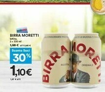 Coop Birra Moretti - Birra Moretti 330 g(ml) offerta