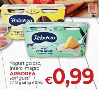 Supermercati Nonna Isa Yogurt goloso, intero, magro ARBOREA vari gusti 2x125 g offerta