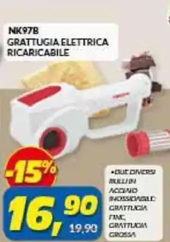 Risparmio Casa NK97B GRATTUGIA ELETTRICA RICARICABILE offerta