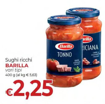 Supermercati Nonna Isa Sughi ricchi BARILLA vari tipi 400 g offerta