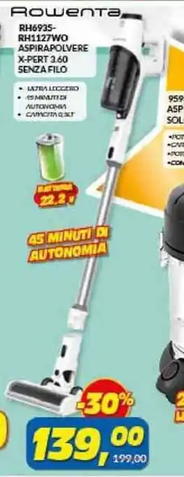 Risparmio Casa Rowenta RH1127WO ASPIRAPOLVERE X-PERT 3.60 SENZA FILO offerta